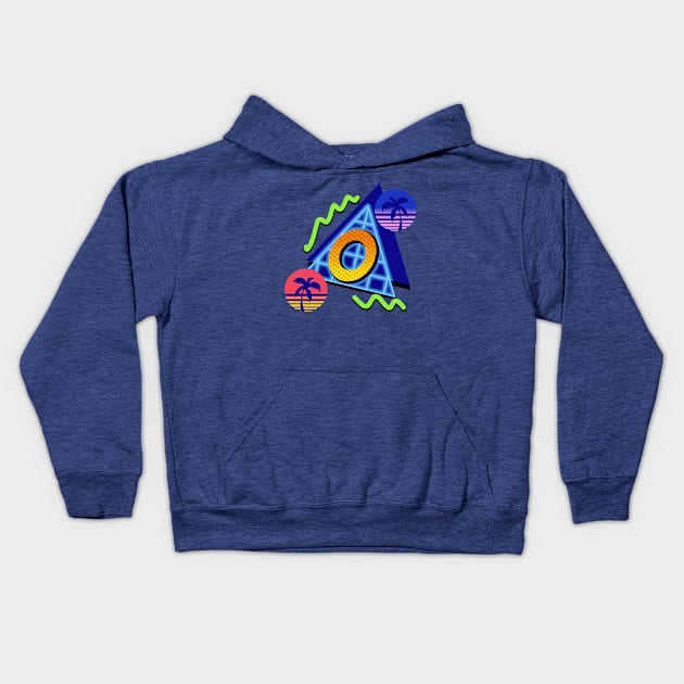 Initial Letter O - 80s Synth Kids Hoodie by VixenwithStripes